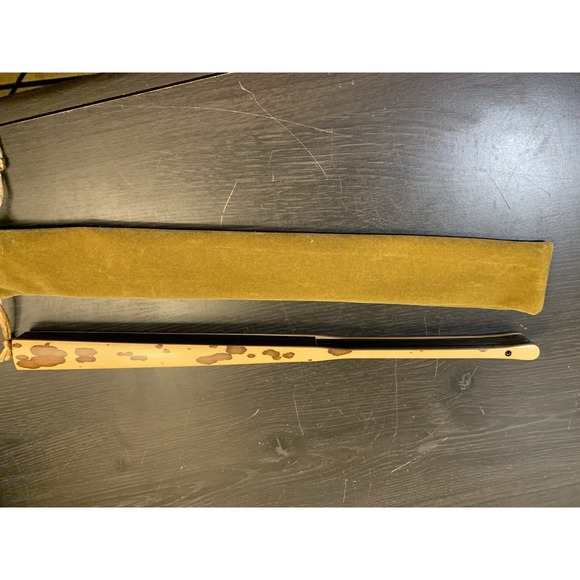 Vintage Chinese Folding Hand Fan Black Gold Kyosensu With Velvet Case - Picture 9 of 12